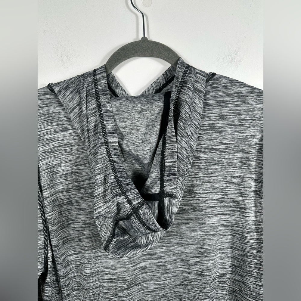 Zella Gray Space Dye Lightweight Hoodie Long Sleeve Activewear Top Size M - Picture 7 of 10